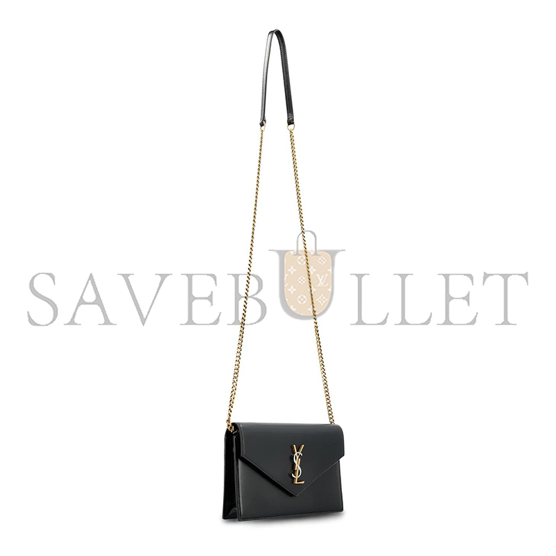 YSL CASSANDRE ENVELOPE CHAIN WALLET IN SMOOTH LEATHER 743050AAB4K1025 (19*12.5*3.5cm)